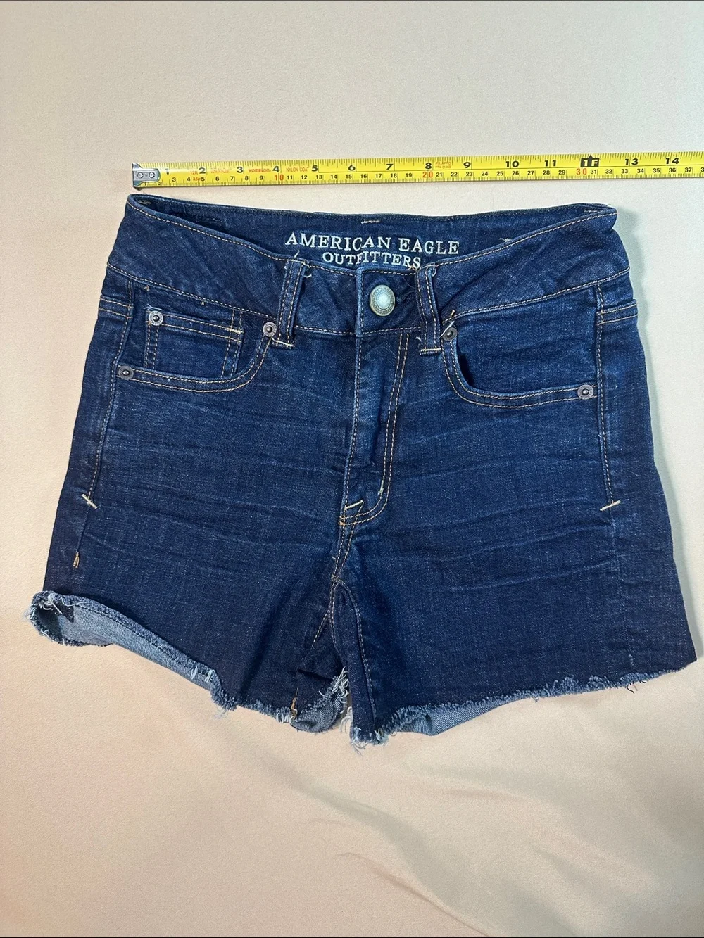 American Eagle Outfitters AE Shorts Size 2 Indigo Denim Cutoff Denim